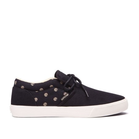 Supra Cuba Womens Low Tops Shoes Black UK 67GJY